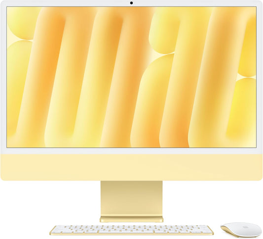 Apple M4 iMac - 24-inch All-in-One Desktop Computer - 16GB RAM, 256GB SSD - Yellow