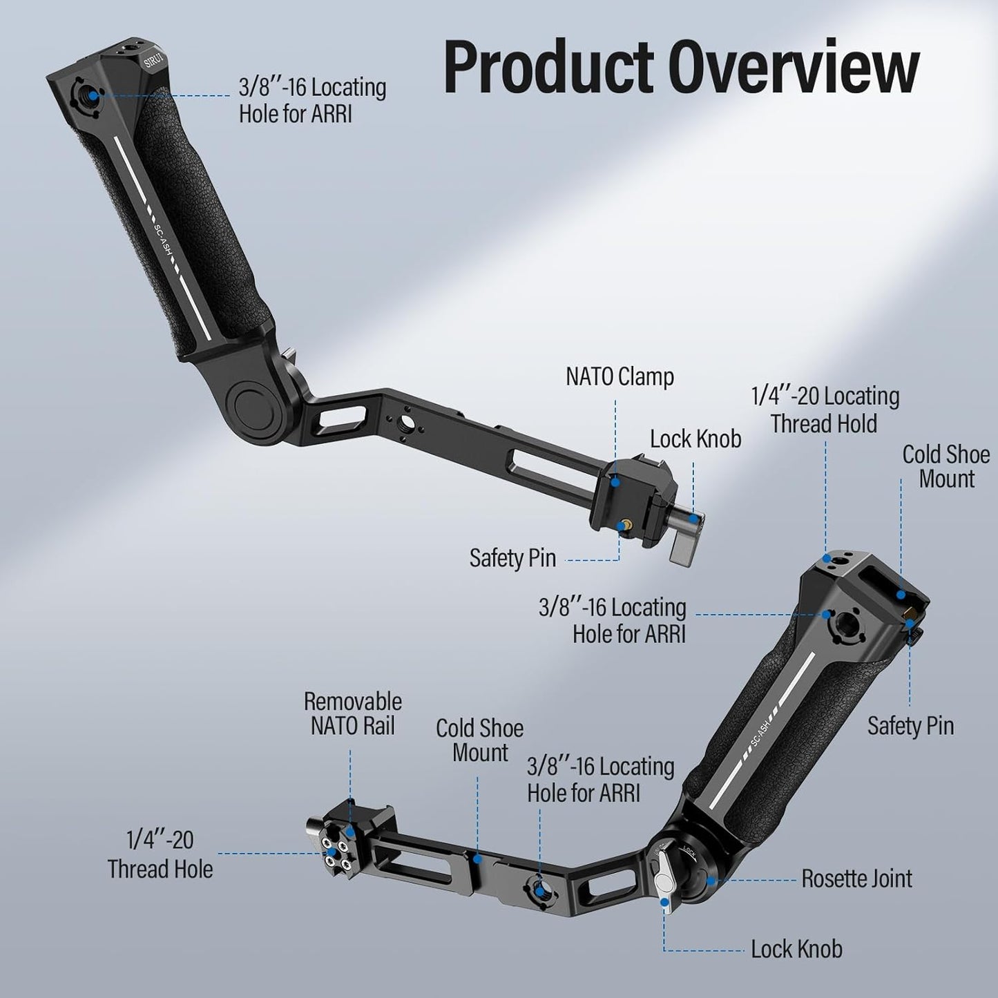 Sirui Sling Handgrip Adjustable NATO Clamp, DJI Gimbal Accessory
