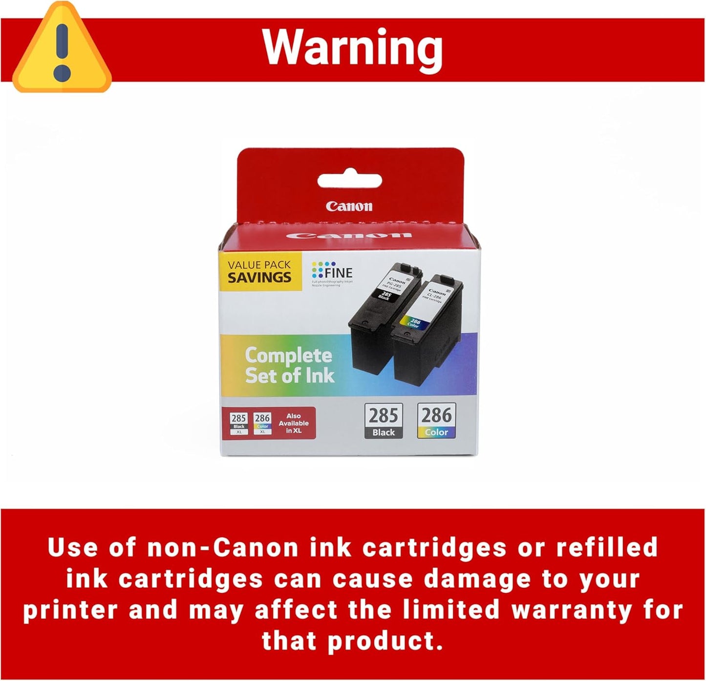 Canon 6197C004 PG-285/CL-286 Ink Value Pack