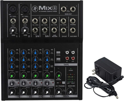 Mackie MIX8+(2)RCXFM20E-B 8-Channel Mixer Bundle