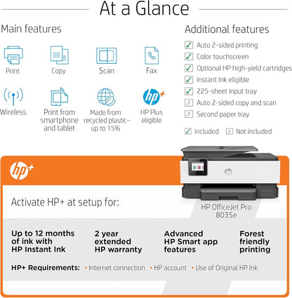 HP OfficeJet Pro 8035e Basalt Wireless All-in-One Printer