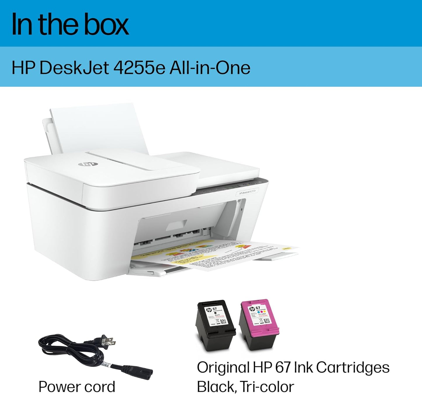 HP 588S6A#B1H DeskJet 4255e Wireless Color Inkjet Printer