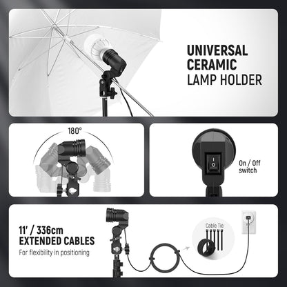 Neewer 10103701 400W Photography Lighting Kit Umbrellas LED