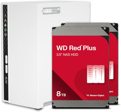 QNAP TS-233-28WD-US 2-Bay 8TB WD Red Plus Home NAS