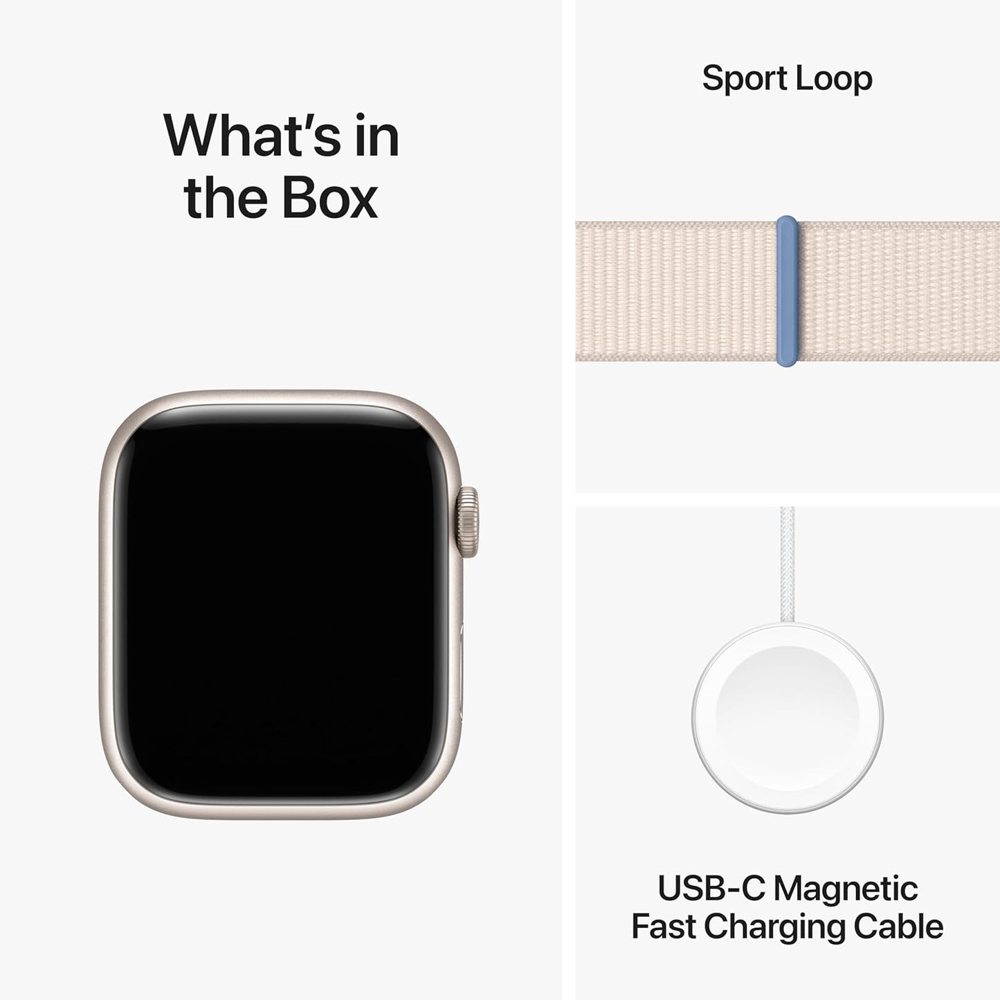 Apple MR983LW/A - Watch Series 9 [GPS 45mm] - Starlight Aluminum, Sport Loop