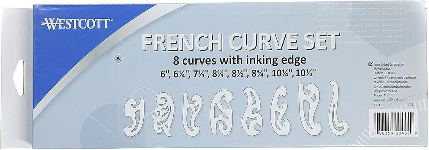 Westcott FC-8 French Curve Template Set (8-Piece)