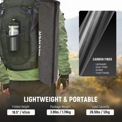 Neewer 10081590@@##1 66" Carbon Fiber Camera Tripod