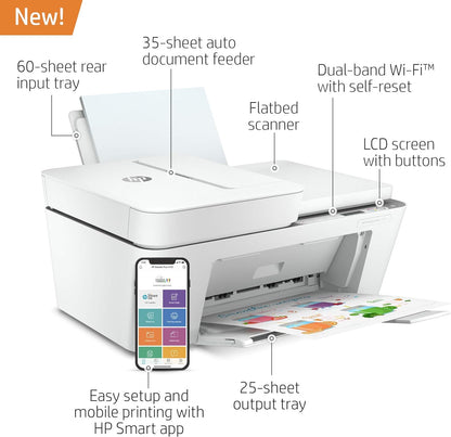HP 3XV13A DeskJet Plus 4155 Wireless All-in-One Printer (Renewed)