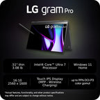 LG 16T90SP-G Gram Pro 2-in-1 Intel Evo Laptop Black
