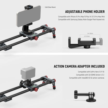Neewer CS2M 24" Carbon Fiber Camera Slider with Ball Head