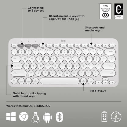 Logitech 920-012201 Pebble 2 Combo Mac Wireless Keyboard Mouse