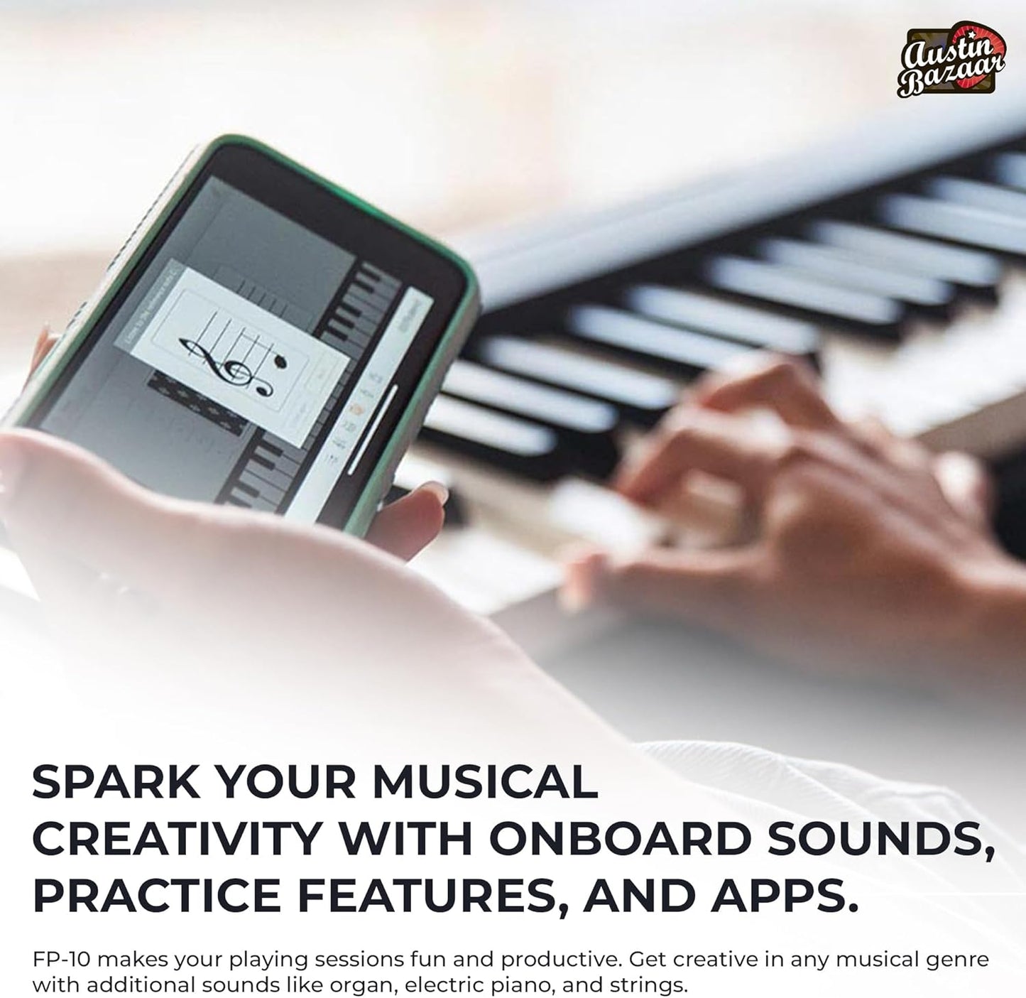 Roland FP 10 Digital Piano Black Bundle Stand Bench