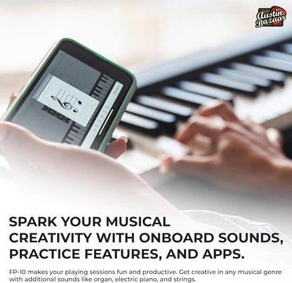 Roland FP 10 Digital Piano Black Bundle Stand Bench