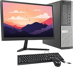 Dell 7010 Optiplex i5 8GB 500GB HDD 20" Monitor PC (Renewed)