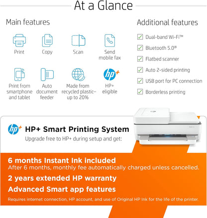 HP ENVY 6455e Wireless Color Inkjet Printer - White
