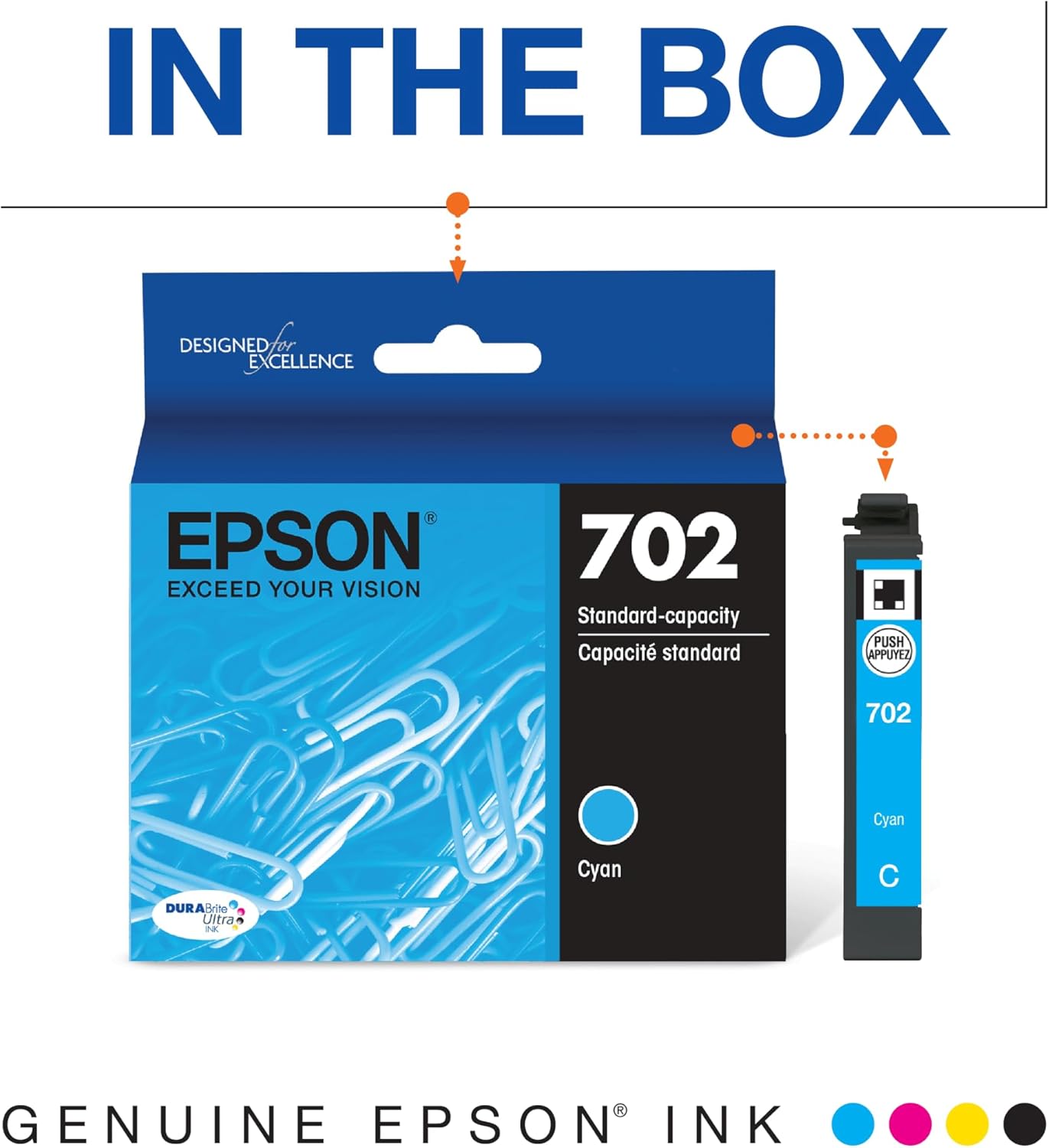 Epson T702220-S Cyan DURABrite Standard Ink Cartridge