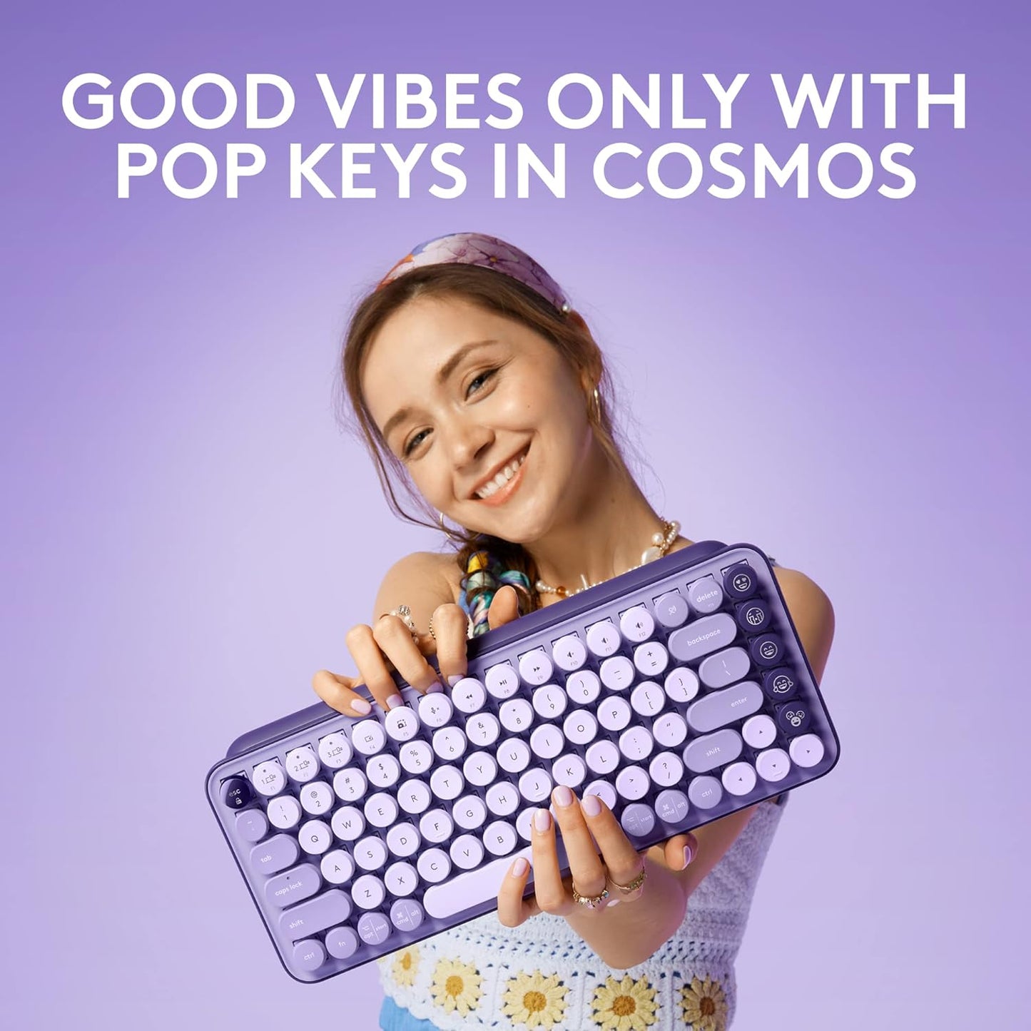 Logitech 920-011233 POP Keys Wireless Mechanical Keyboard Cosmos
