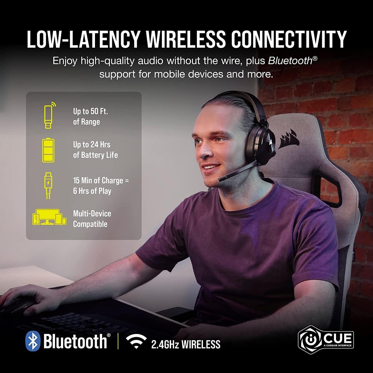 Corsair CA-9011280-NA HS55 Wireless Gaming Headset (Renewed)