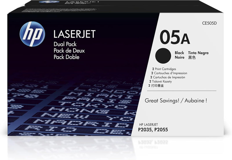 HP CE505A 05A Black LaserJet Toner Cartridge — main product image