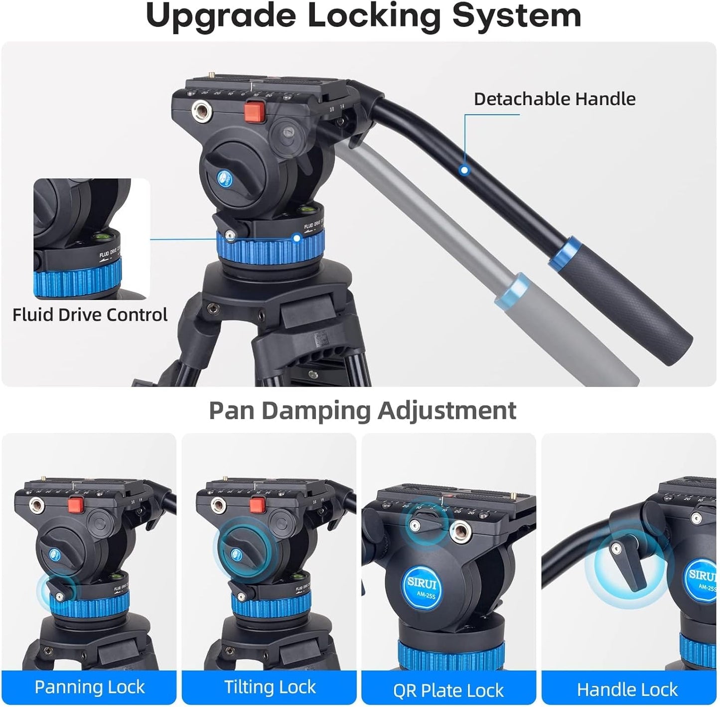 Sirui AM-25S 74.8" Professional Video Tripod