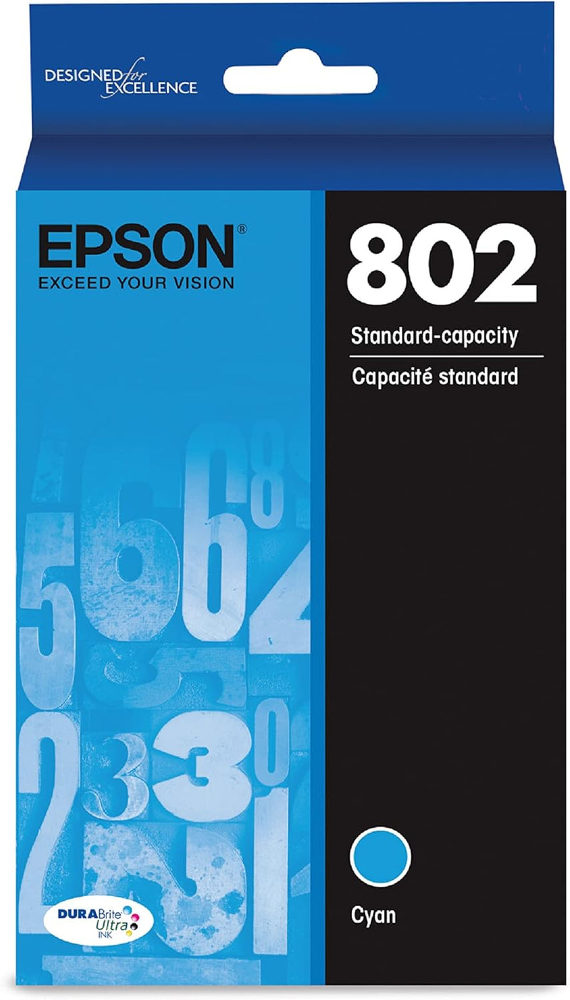 Epson 802 T802220-S Cyan Standard Capacity Ink Cartridge — main product image