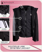 Spyder Girls' Snow Ski 3-in-1 Reversible Jacket
