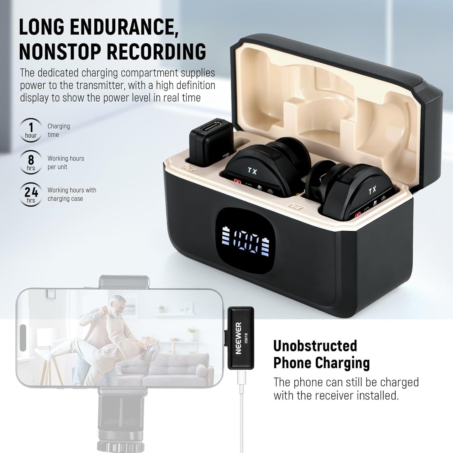 Neewer KM18 USB C Wireless Lavalier Microphone