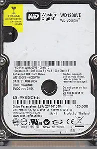 Western Digital WD1200VE-00KWT0 120GB IDE 2.5 Hard Drive