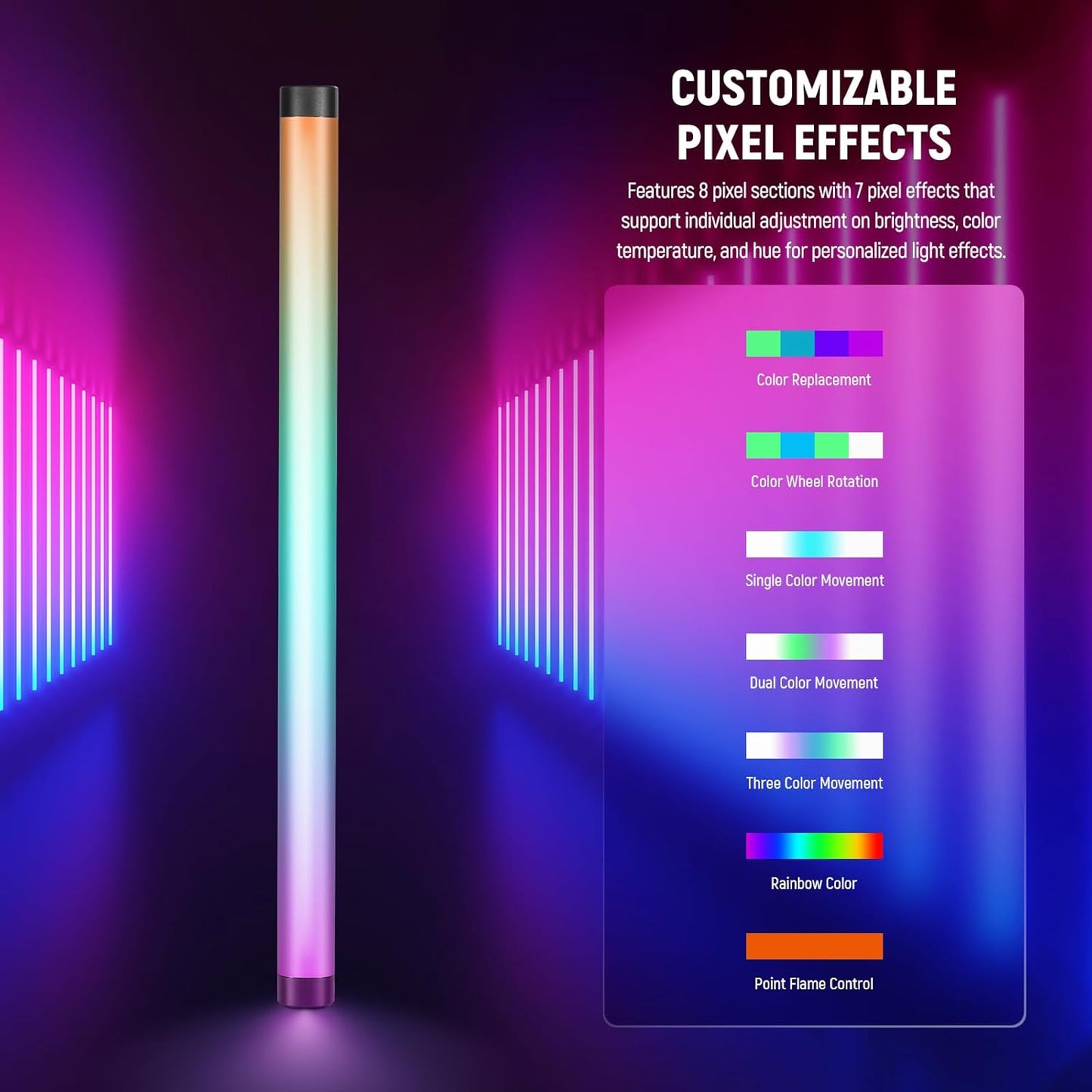 Neewer 10102495 TL60 RGB Tube Light Photography Wand