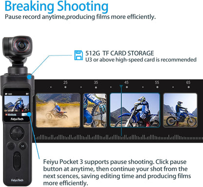 FeiyuTech Pocket 3 4K Gimbal Camera Remote Combo