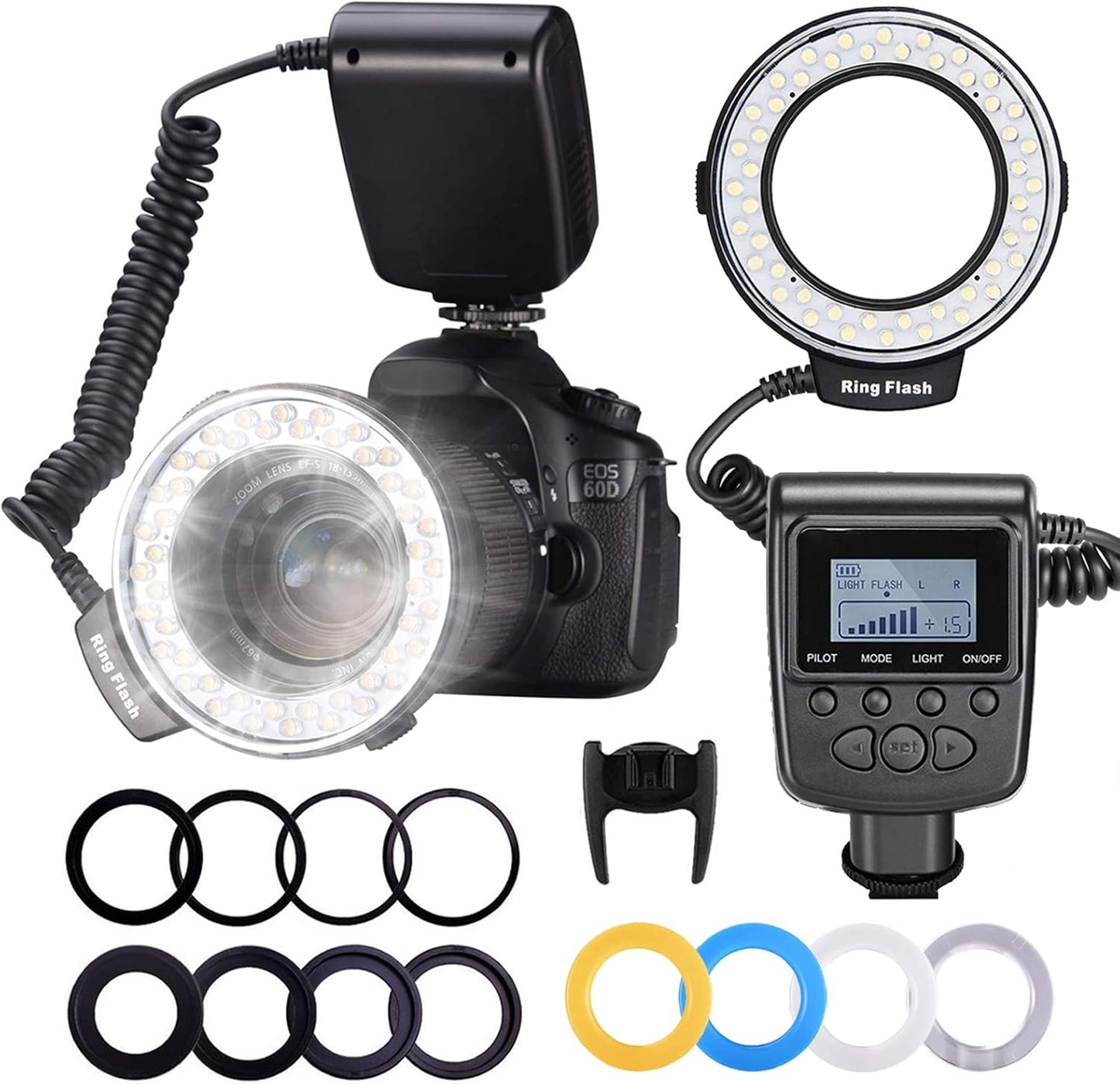 Neewer 10020025 Macro LED Ring Flash DSLR Bundle
