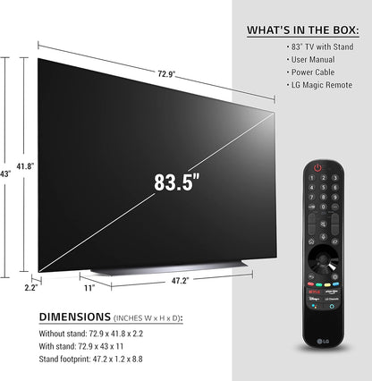 LG OLED83C1PUA 83" 4K OLED TV + HDMI Cable (Used)