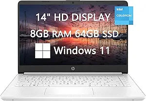 HP 14-inch Celeron 8GB RAM 64GB SSD Laptop (Renewed)
