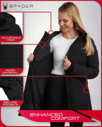 Spyder c88b3e5c Women's Hooded Long Puffer Jacket