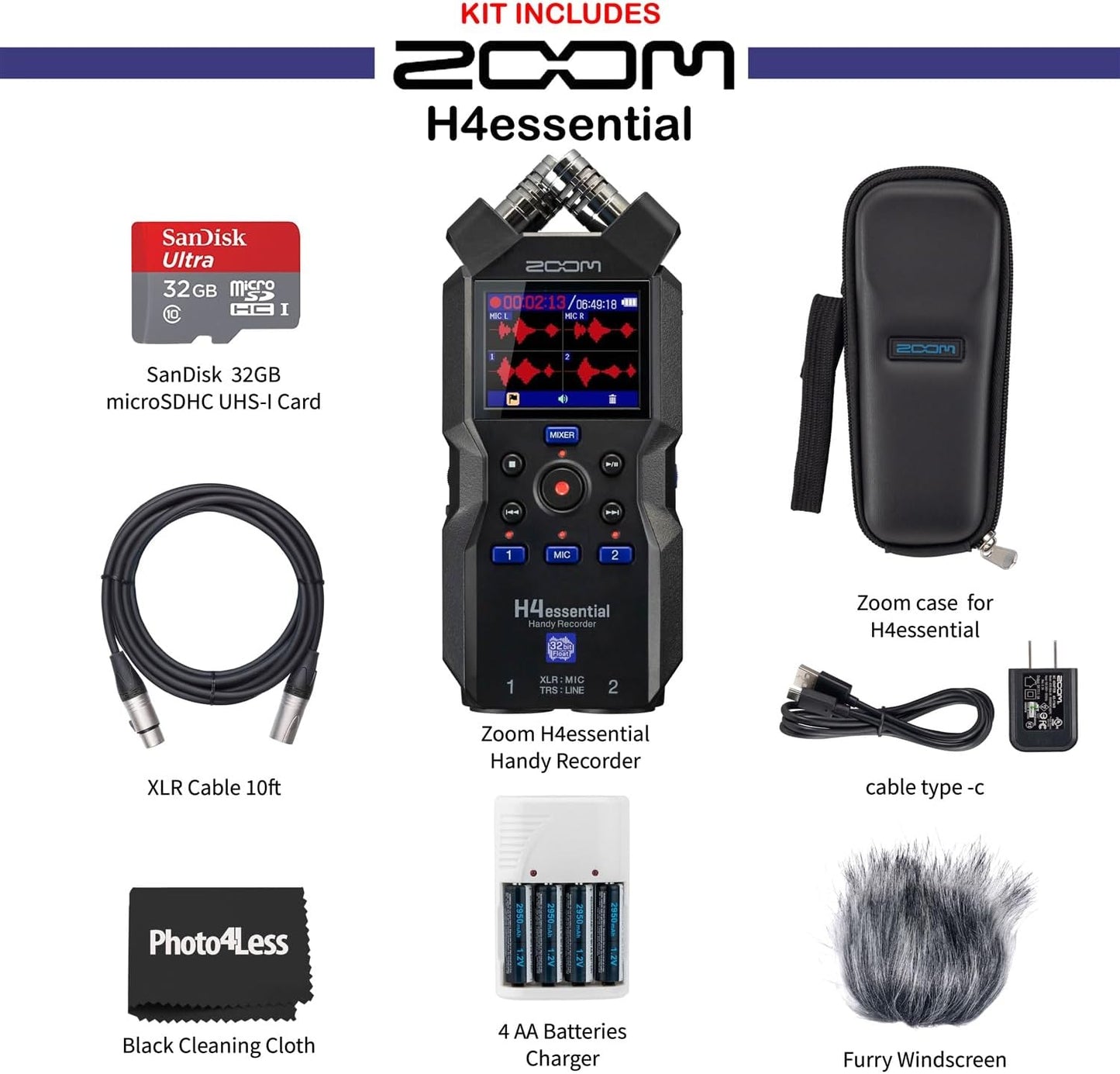 Zoom H4essential Handy Recorder Bundle