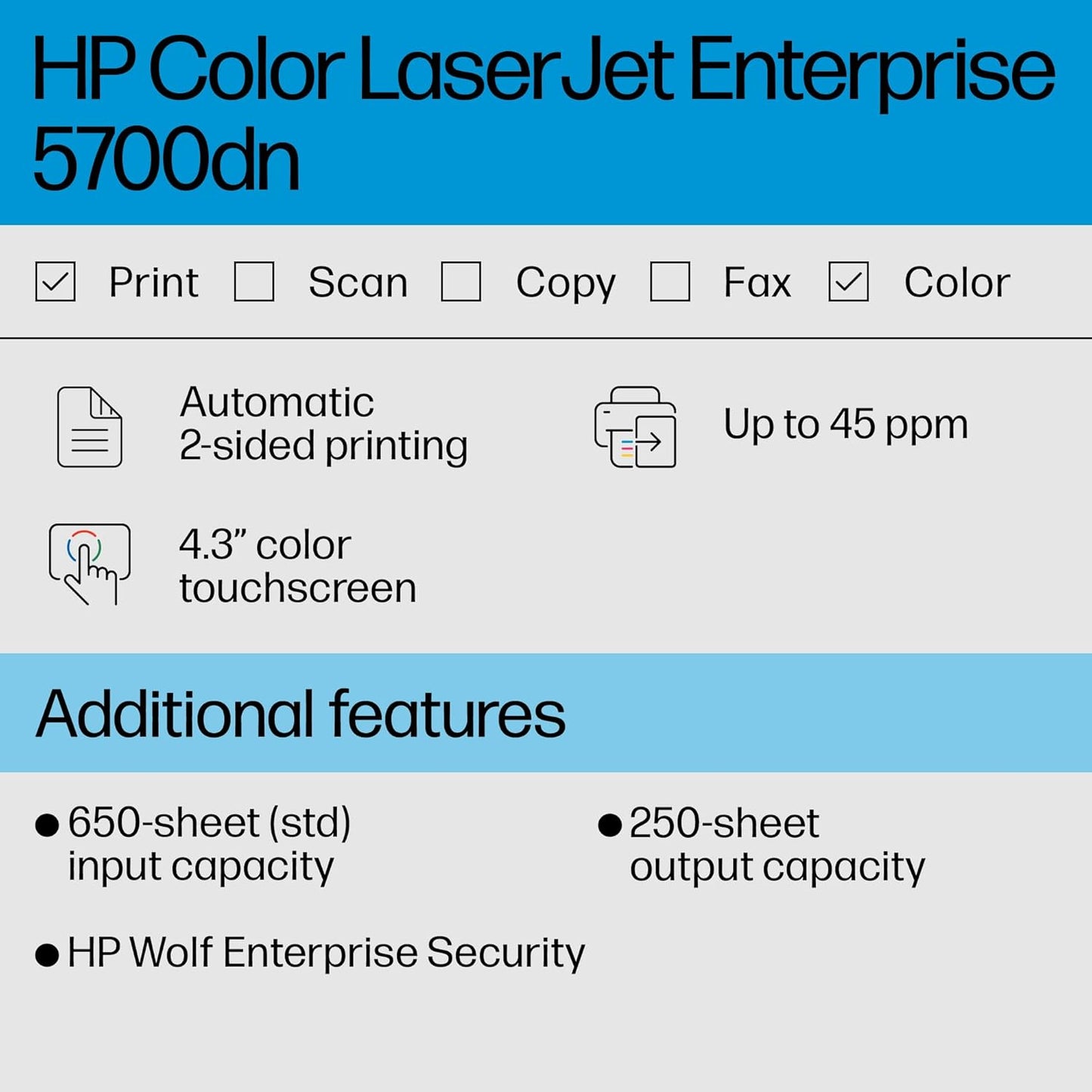 HP 5700dn Color LaserJet - Enterprise Printer - High Capacity - 6QN28A