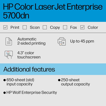 HP 5700dn Color LaserJet - Enterprise Printer - High Capacity - 6QN28A