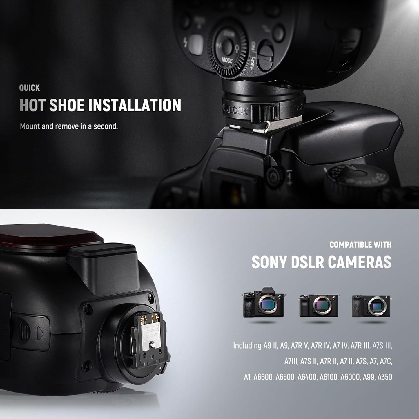 Neewer Z1-S - TTL Round Head Flash - Sony Cameras