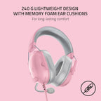 Razer BlackShark V2 X Quartz Pink Gaming Headset (Renewed)