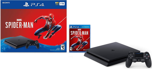 Sony Slim PS4 1TB SSD Console Spider-Man Bundle (Renewed)