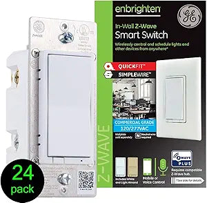 GE 49157 Z-Wave Plus Smart Light Switch 24-Pack