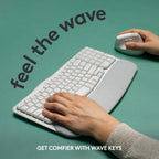 Logitech 920-012275 Wave Keys - Ergonomic Wireless Keyboard - Off White