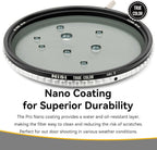 NiSi 500172 82mm Swift Variable ND Filter: 1-5 Stops