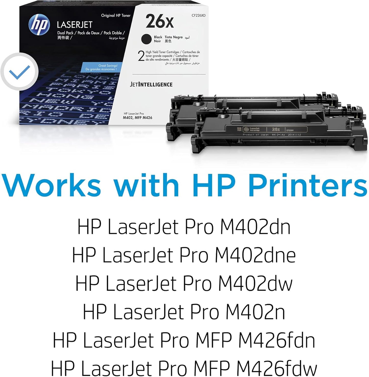 HP CF226XD 26X High Yield Black Toner 2-Pack