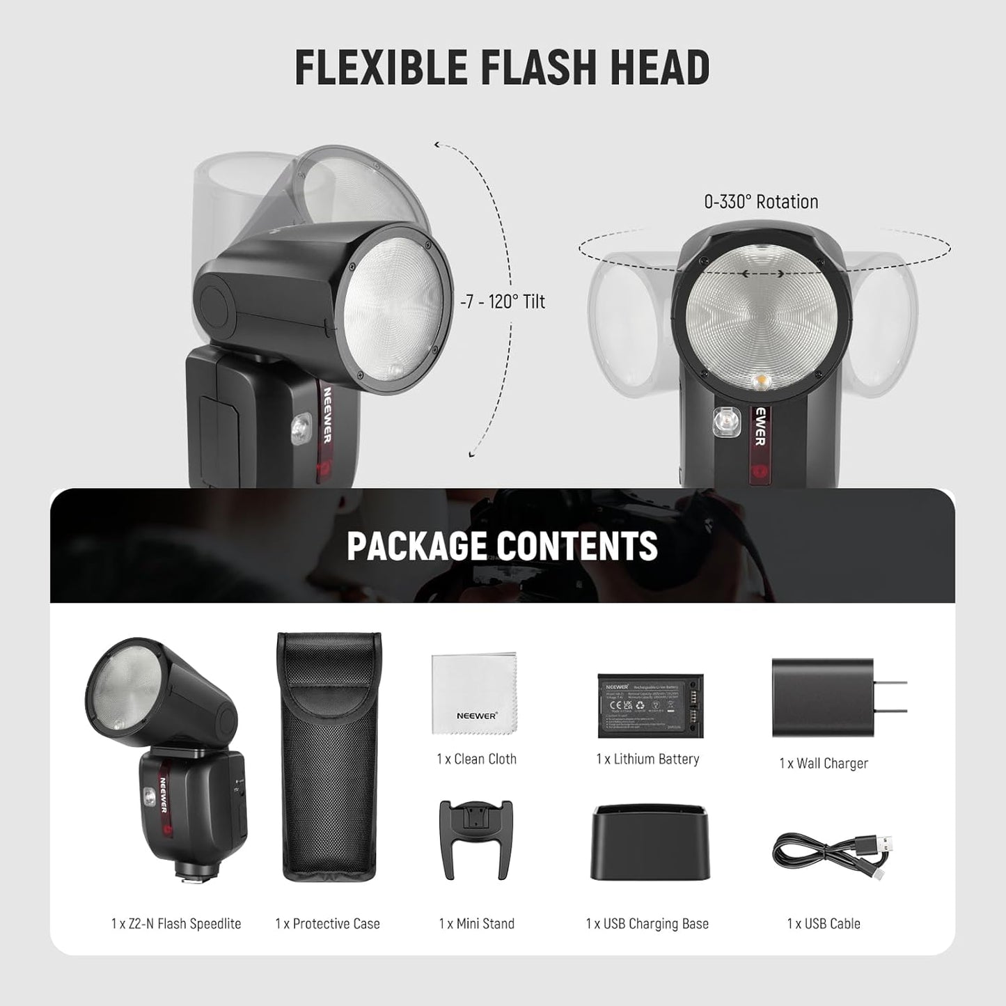 Neewer Z2-N TTL Round Head Flash Speedlite for Nikon