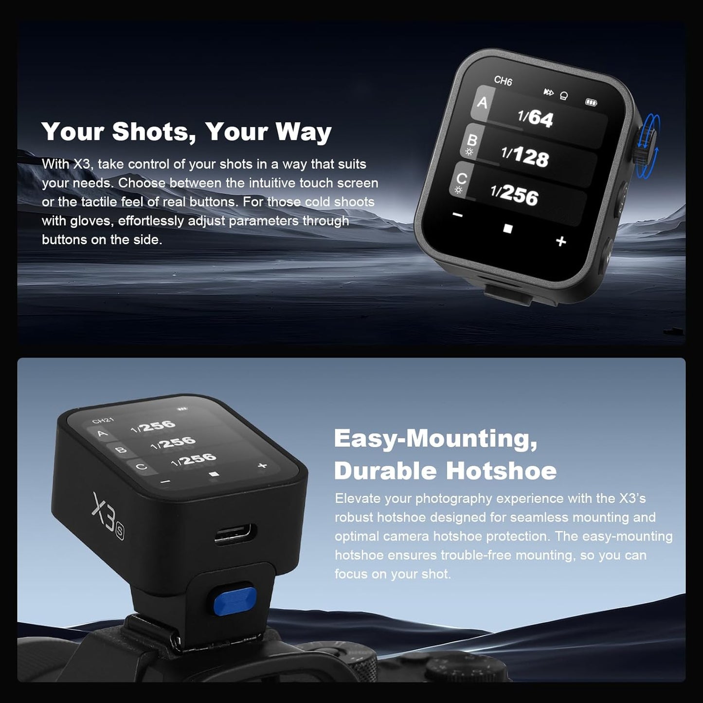 Godox X3S TTL Wireless Flash Trigger for Sony Camera OLED