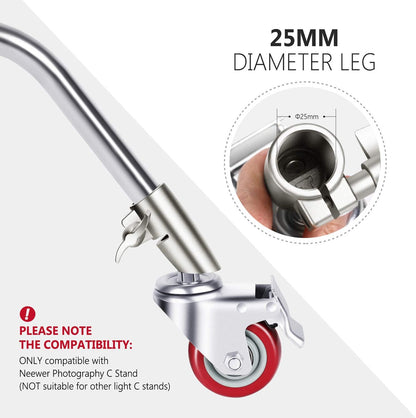 Neewer 10097054 Caster Wheels for Photography C Stand
