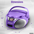 Magnavox MD6924 Portable CD Boombox AM/FM Radio Purple