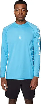 Spyder S923037 Men's Solid Side Stripe Long Sleeve Rashguard