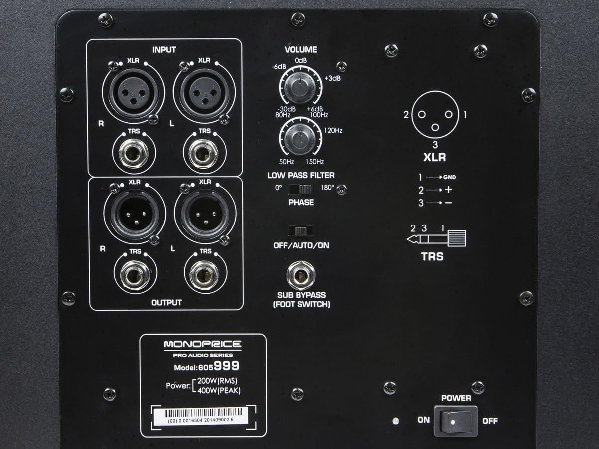 Monoprice Stage Right 10-Inch Powered Subwoofer Renewed
